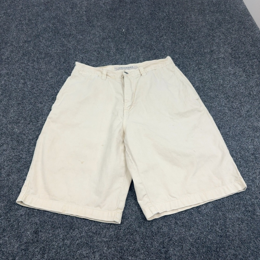 Vintage Unionbay Shorts Mens 31 Cream Cotton Chino Casual Gorpcore Skater